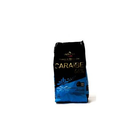 Valrhona Chocolate Caraibe 66% boton bolsa 3kg
